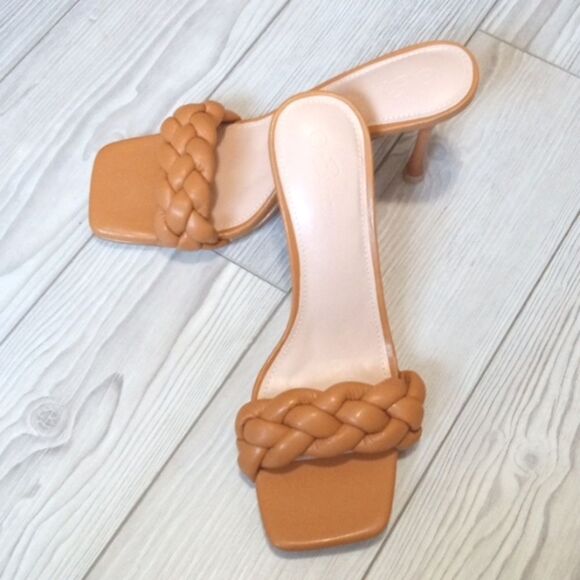 (60-4121) Ermonn Womens Square Open Toe Heeled Sandals Sz 9.5 - Picture 4 of 11